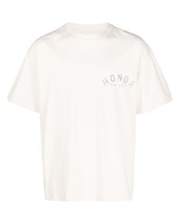Мужская бежевая футболка с круглым вырезом с принтом от HONOR THE GIFT