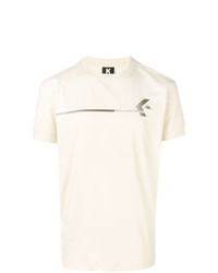 Мужская бежевая футболка с круглым вырезом с принтом от Kappa Kontroll
