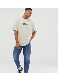 Мужская бежевая футболка с круглым вырезом с принтом от Reclaimed Vintage