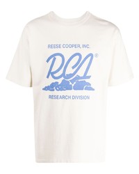 Мужская бежевая футболка с круглым вырезом с принтом от Reese Cooper® 