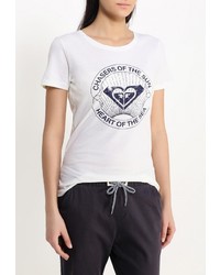 Женская бежевая футболка с круглым вырезом с принтом от Roxy