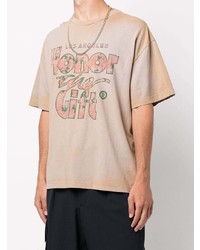 Мужская бежевая футболка с круглым вырезом с принтом от HONOR THE GIFT