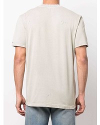 Мужская бежевая футболка с круглым вырезом с принтом от Acne Studios