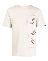 Мужская бежевая футболка с круглым вырезом с принтом от SPORT b. by agnès b.