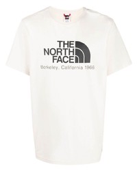 Мужская бежевая футболка с круглым вырезом с принтом от The North Face