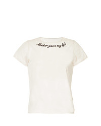 Женская бежевая футболка с круглым вырезом с принтом от Tu Es Mon Trésor