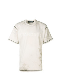 Мужская бежевая футболка с круглым вырезом с принтом от United Standard