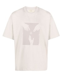 Мужская бежевая футболка с круглым вырезом с принтом от UNTITLED ARTWORKS