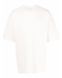 Мужская бежевая футболка с круглым вырезом с принтом от Y-3