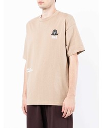 Мужская бежевая футболка с круглым вырезом от AAPE BY A BATHING APE