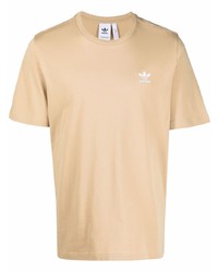 Мужская бежевая футболка с круглым вырезом от adidas