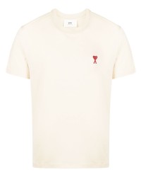 Мужская бежевая футболка с круглым вырезом от Ami Paris