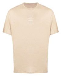Мужская бежевая футболка с круглым вырезом от Armani Exchange