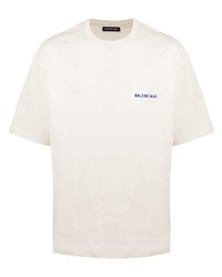 Мужская бежевая футболка с круглым вырезом от Balenciaga