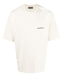 Мужская бежевая футболка с круглым вырезом от Balenciaga