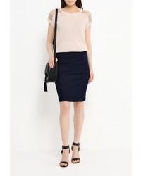 Женская бежевая футболка с круглым вырезом от Bestia