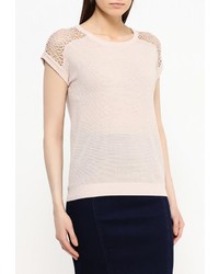 Женская бежевая футболка с круглым вырезом от Bestia