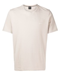 Мужская бежевая футболка с круглым вырезом от BOSS
