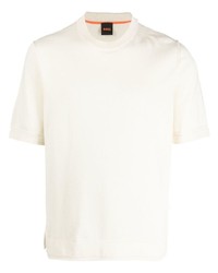 Мужская бежевая футболка с круглым вырезом от BOSS