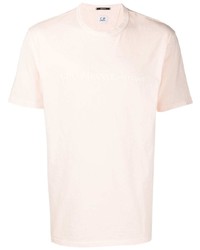 Мужская бежевая футболка с круглым вырезом от C.P. Company