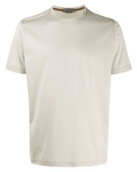 Мужская бежевая футболка с круглым вырезом от Corneliani