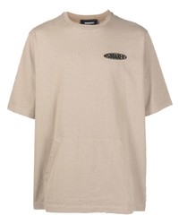 Мужская бежевая футболка с круглым вырезом от DSQUARED2