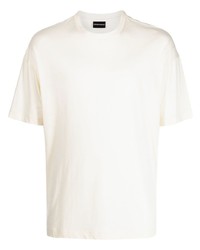 Мужская бежевая футболка с круглым вырезом от Emporio Armani