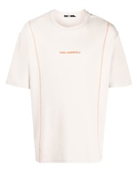 Мужская бежевая футболка с круглым вырезом от Karl Lagerfeld
