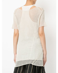 Женская бежевая футболка с круглым вырезом от Uma Wang