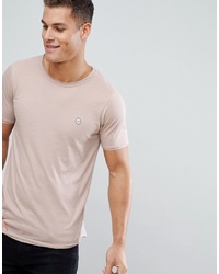 Мужская бежевая футболка с круглым вырезом от Le Breve