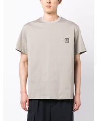Мужская бежевая футболка с круглым вырезом от Wooyoungmi