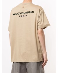 Мужская бежевая футболка с круглым вырезом от Wooyoungmi