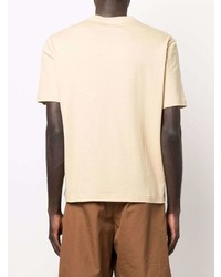 Мужская бежевая футболка с круглым вырезом от Lanvin
