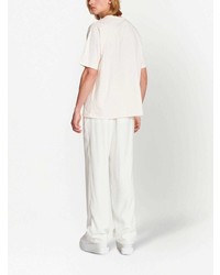 Мужская бежевая футболка с круглым вырезом от Balmain