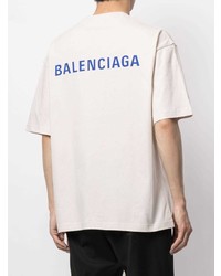 Мужская бежевая футболка с круглым вырезом от Balenciaga