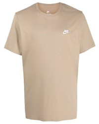 Мужская бежевая футболка с круглым вырезом от Nike