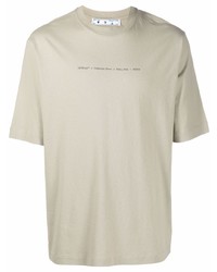 Мужская бежевая футболка с круглым вырезом от Off-White