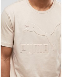 Мужская бежевая футболка с круглым вырезом от Puma