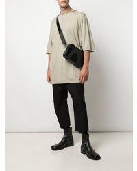 Мужская бежевая футболка с круглым вырезом от Rick Owens DRKSHDW