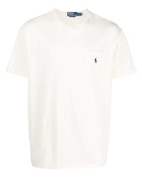 Мужская бежевая футболка с круглым вырезом от Polo Ralph Lauren