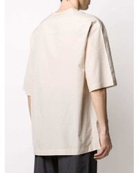 Мужская бежевая футболка с круглым вырезом от Lemaire