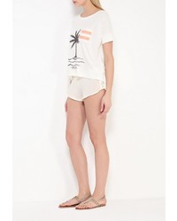 Женская бежевая футболка с круглым вырезом от Roxy