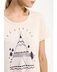 Женская бежевая футболка с круглым вырезом от Roxy