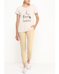 Женская бежевая футболка с круглым вырезом от Roxy