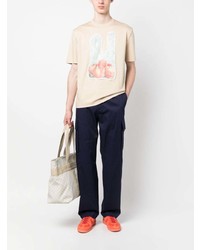 Мужская бежевая футболка с круглым вырезом от Lanvin