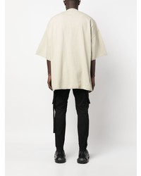 Мужская бежевая футболка с круглым вырезом от Rick Owens DRKSHDW