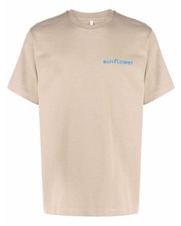 Мужская бежевая футболка с круглым вырезом от Sunflower