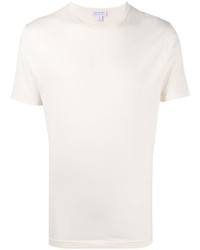 Мужская бежевая футболка с круглым вырезом от Sunspel