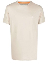 Мужская бежевая футболка с круглым вырезом от Timberland