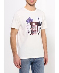 Мужская бежевая футболка с круглым вырезом от Tru Trussardi